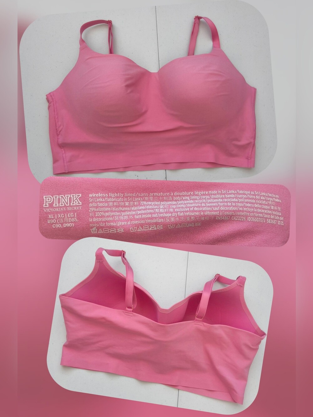 PINK Victoria's Secret Stretch Lightly Lined Pink Bralette Size XL (Nwots)